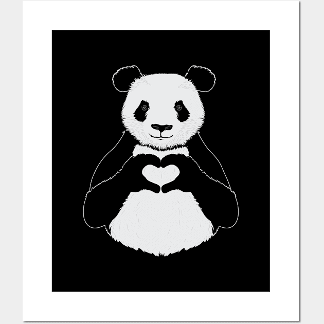 Love Panda Bear Heart Wall Art by ThyShirtProject - Affiliate